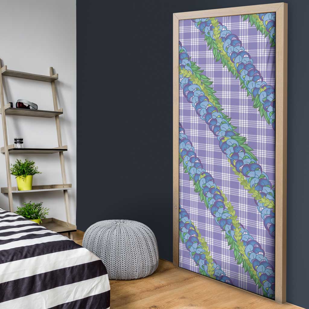 Hawaii Jade Vine Lei Door Cover Aloha Palaka Motif - Purple - Polynesian Pride
