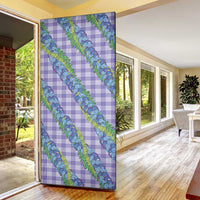 Hawaii Jade Vine Lei Door Cover Aloha Palaka Motif - Purple - Polynesian Pride