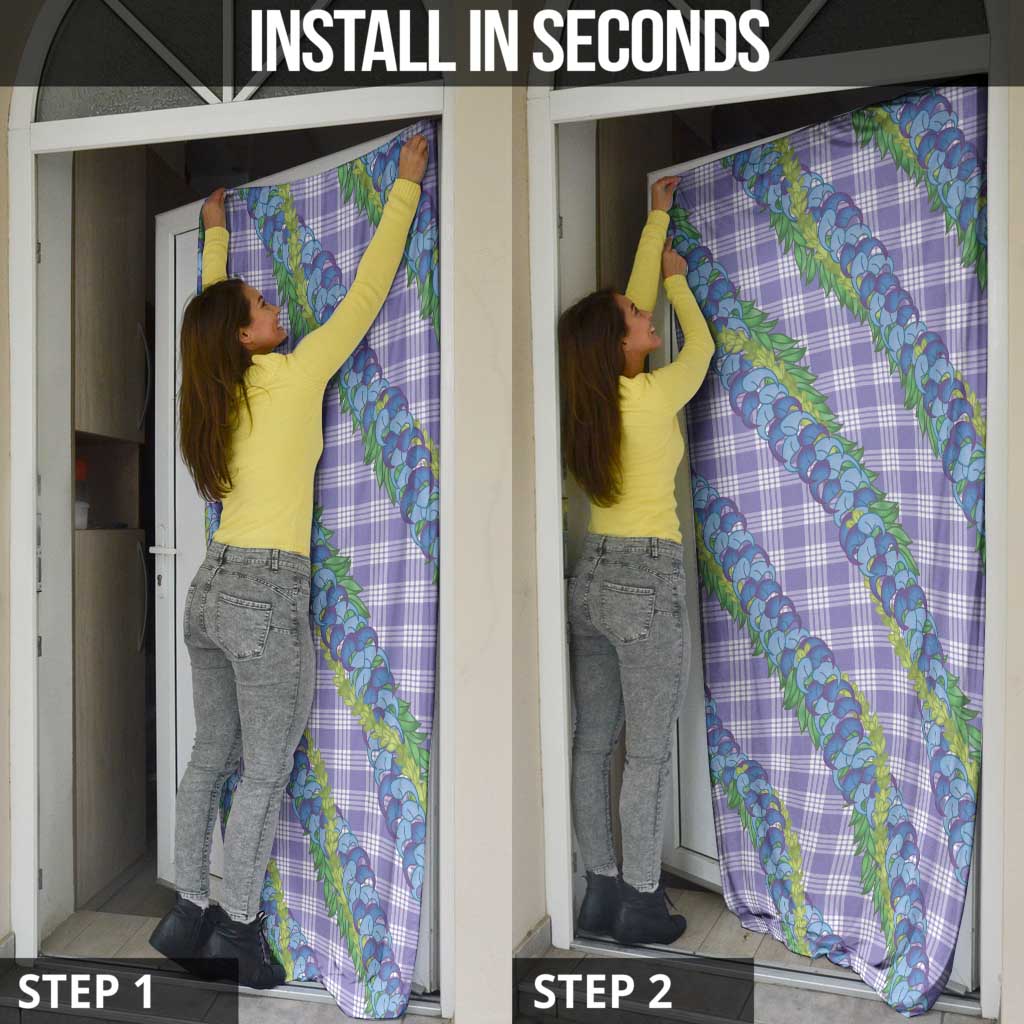 Hawaii Jade Vine Lei Door Cover Aloha Palaka Motif - Purple - Polynesian Pride