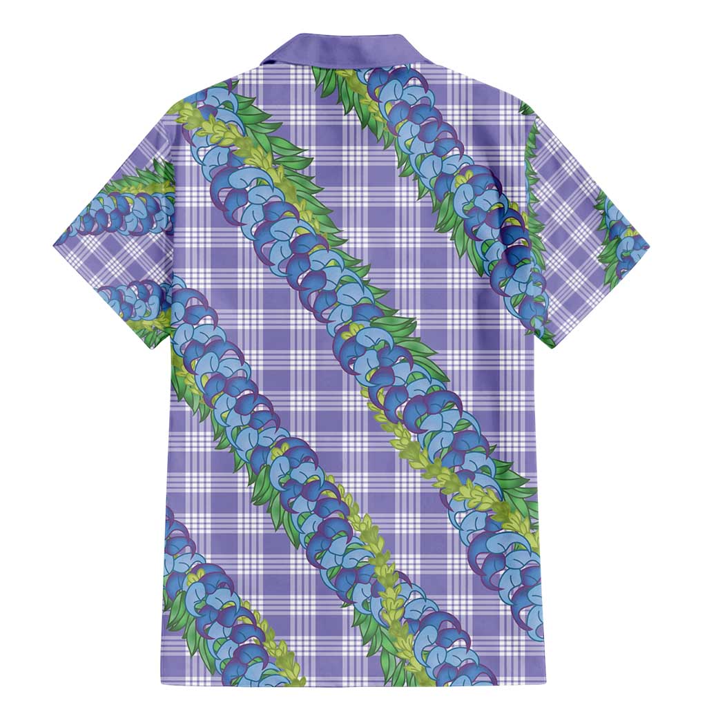 Hawaii Jade Vine Lei Family Matching Mermaid Dress and Hawaiian Shirt Aloha Palaka Motif - Purple - Polynesian Pride