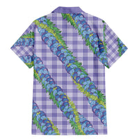 Hawaii Jade Vine Lei Family Matching Mermaid Dress and Hawaiian Shirt Aloha Palaka Motif - Purple - Polynesian Pride