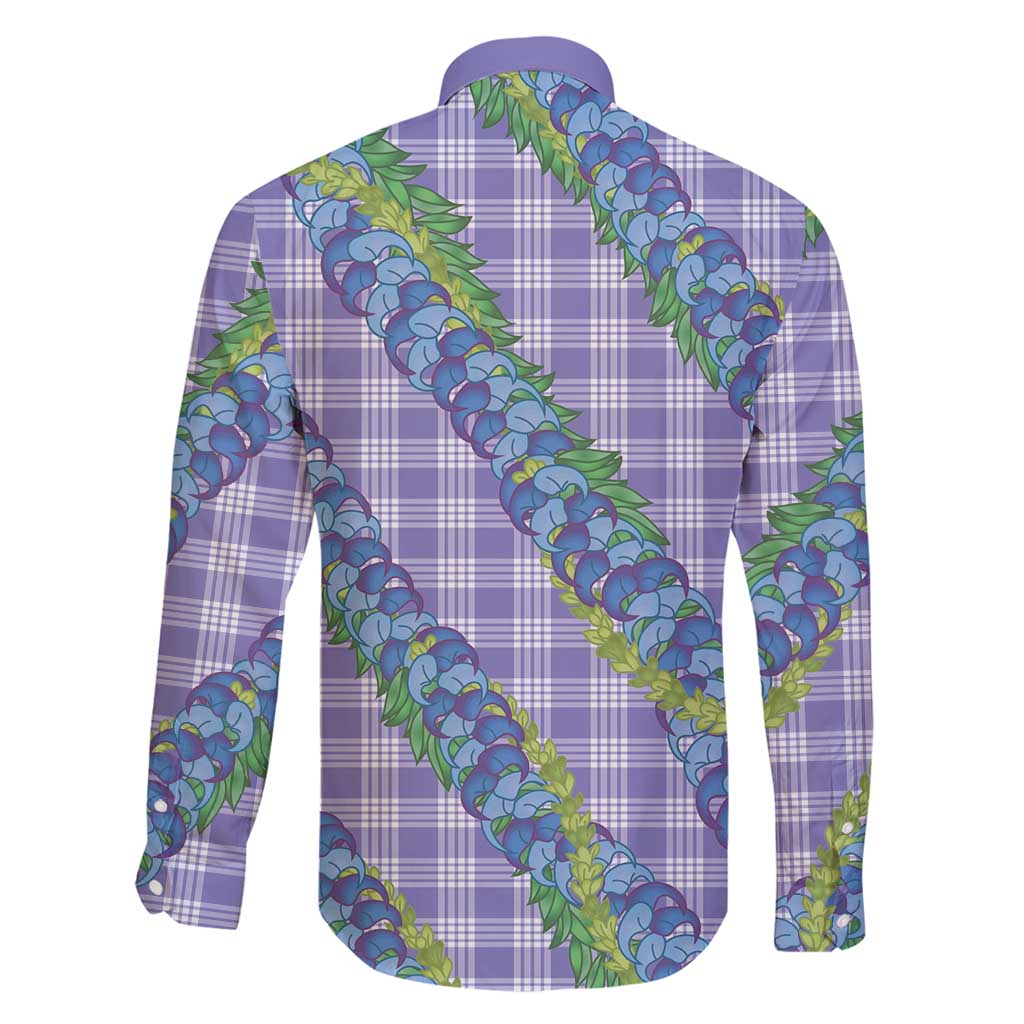 Hawaii Jade Vine Lei Family Matching Mermaid Dress and Hawaiian Shirt Aloha Palaka Motif - Purple - Polynesian Pride