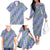 Hawaii Jade Vine Lei Family Matching Off The Shoulder Long Sleeve Dress and Hawaiian Shirt Aloha Palaka Motif - Purple - Polynesian Pride