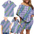 Hawaii Jade Vine Lei Family Matching Off Shoulder Short Dress and Hawaiian Shirt Aloha Palaka Motif - Purple - Polynesian Pride