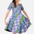 Hawaii Jade Vine Lei Family Matching Summer Maxi Dress and Hawaiian Shirt Aloha Palaka Motif - Purple - Polynesian Pride
