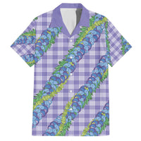Hawaii Jade Vine Lei Family Matching Summer Maxi Dress and Hawaiian Shirt Aloha Palaka Motif - Purple - Polynesian Pride