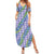 Hawaii Jade Vine Lei Family Matching Summer Maxi Dress and Hawaiian Shirt Aloha Palaka Motif - Purple - Polynesian Pride
