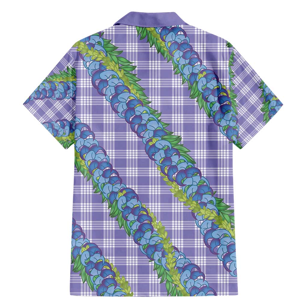 Hawaii Jade Vine Lei Family Matching Tank Maxi Dress and Hawaiian Shirt Aloha Palaka Motif - Purple - Polynesian Pride
