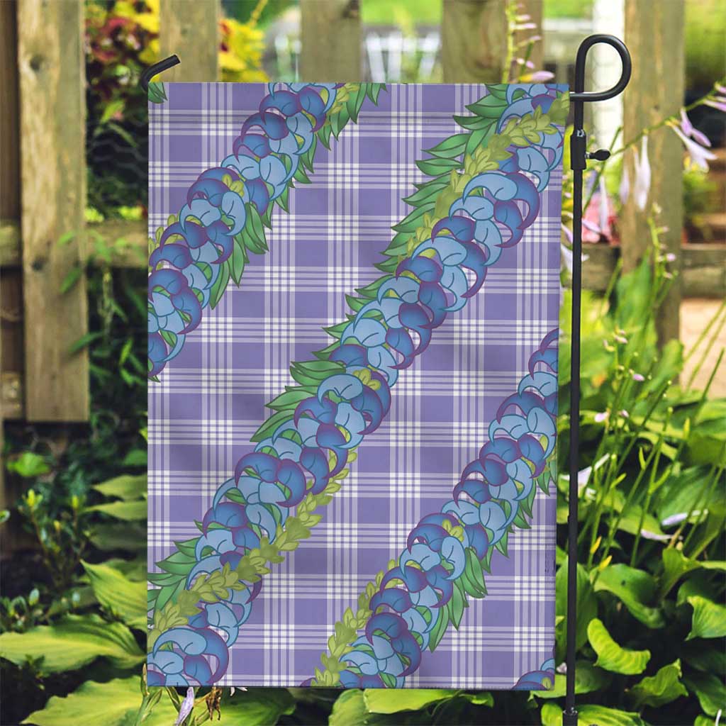 Hawaii Jade Vine Lei Garden Flag Aloha Palaka Motif - Purple - Polynesian Pride