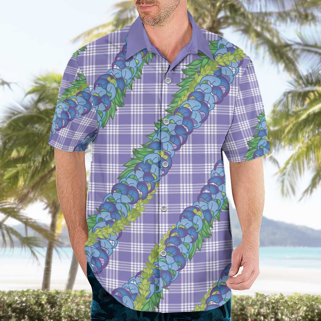 Hawaii Jade Vine Lei Hawaiian Shirt Aloha Palaka Motif - Purple - Polynesian Pride
