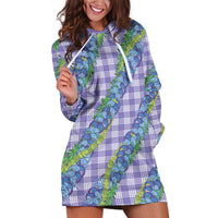 Hawaii Jade Vine Lei Hoodie Dress Aloha Palaka Motif - Purple - Polynesian Pride