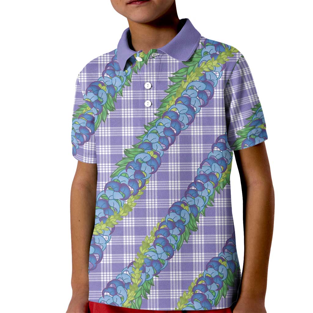 Hawaii Jade Vine Lei Kid Polo Shirt Aloha Palaka Motif - Purple LT14 Kid Purple - Polynesian Pride