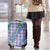 Hawaii Jade Vine Lei Luggage Cover Aloha Palaka Motif - Purple - Polynesian Pride