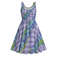 Hawaii Jade Vine Lei Midi Dress Aloha Palaka Motif - Purple - Polynesian Pride