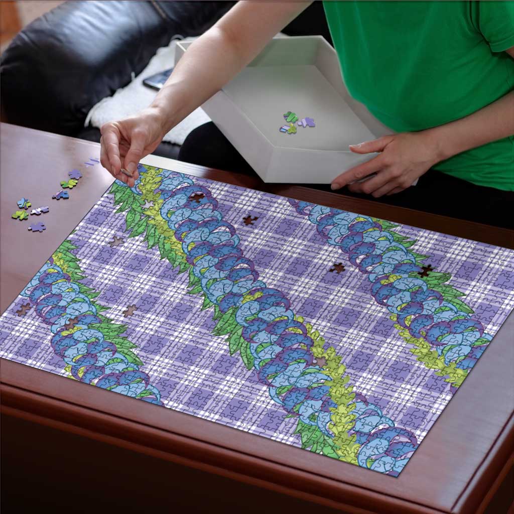 Hawaii Jade Vine Lei Puzzle Aloha Palaka Motif - Purple - Polynesian Pride