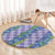 Hawaii Jade Vine Lei Round Carpet Aloha Palaka Motif - Purple - Polynesian Pride