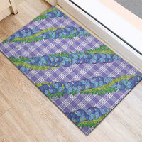 Hawaii Jade Vine Lei Rubber Doormat Aloha Palaka Motif - Purple - Polynesian Pride