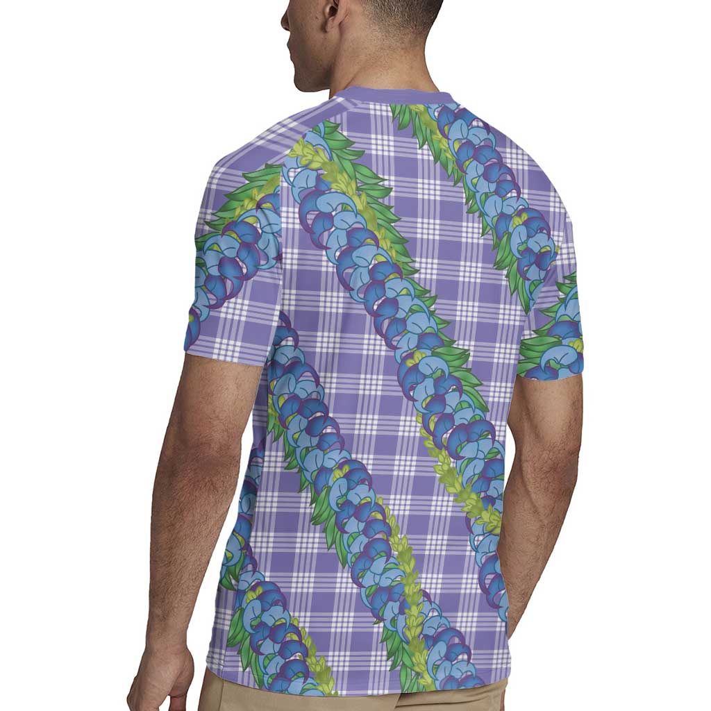 Hawaii Jade Vine Lei Rugby Jersey Aloha Palaka Motif - Purple - Polynesian Pride