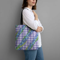 Hawaii Jade Vine Lei Tote Bag Aloha Palaka Motif - Purple - Polynesian Pride