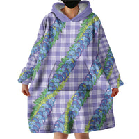 Hawaii Jade Vine Lei Wearable Blanket Hoodie Aloha Palaka Motif - Purple - Polynesian Pride