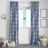 Hawaii Jade Vine Lei Window Curtain Aloha Palaka Motif - Purple - Polynesian Pride