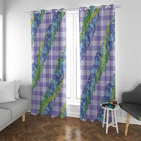 Hawaii Jade Vine Lei Window Curtain Aloha Palaka Motif - Purple - Polynesian Pride