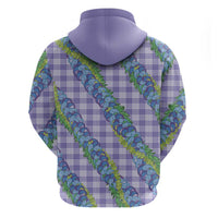 Hawaii Jade Vine Lei Zip Hoodie Aloha Palaka Motif - Purple - Polynesian Pride