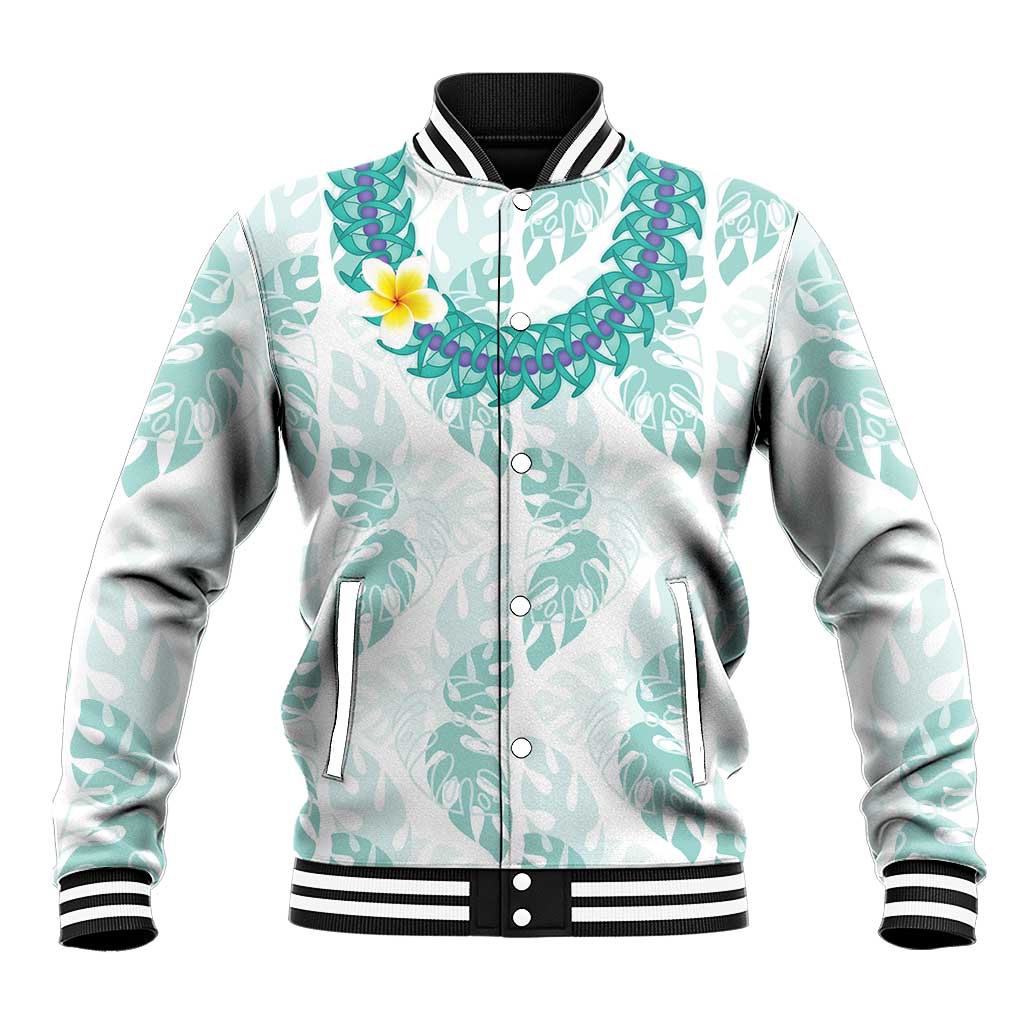 Jade Vine Lei Hawaii Baseball Jacket Aloha Seamless Tropical Leaves - Polynesian Pride