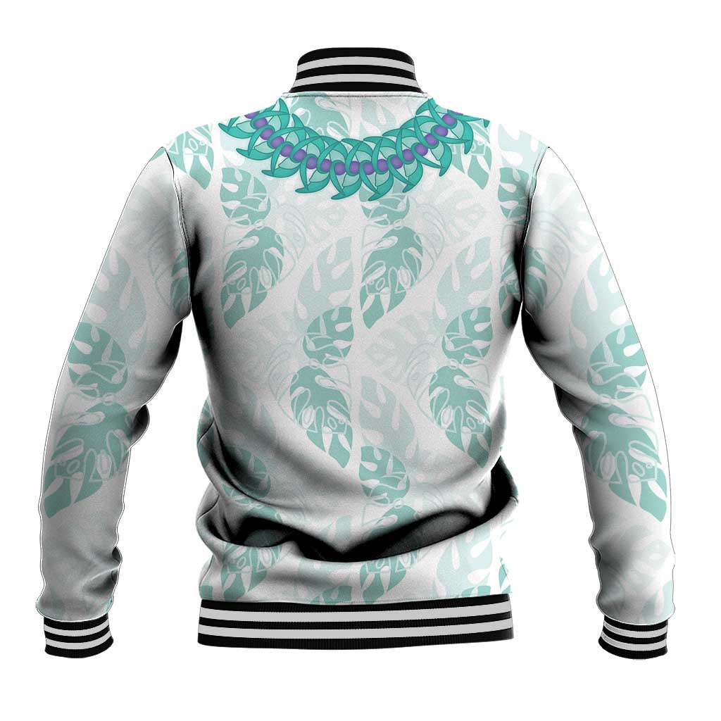 Jade Vine Lei Hawaii Baseball Jacket Aloha Seamless Tropical Leaves - Polynesian Pride