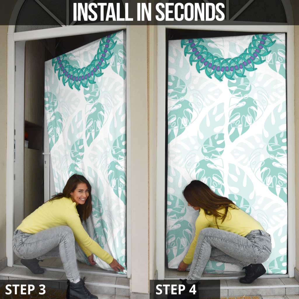 Jade Vine Lei Hawaii Door Cover Aloha Seamless Tropical Leaves - Polynesian Pride