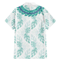 Jade Vine Lei Hawaii Family Matching Long Sleeve Bodycon Dress and Hawaiian Shirt Aloha Seamless Tropical Leaves - Polynesian Pride
