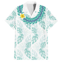 Jade Vine Lei Hawaii Family Matching Off The Shoulder Long Sleeve Dress and Hawaiian Shirt Aloha Seamless Tropical Leaves - Polynesian Pride