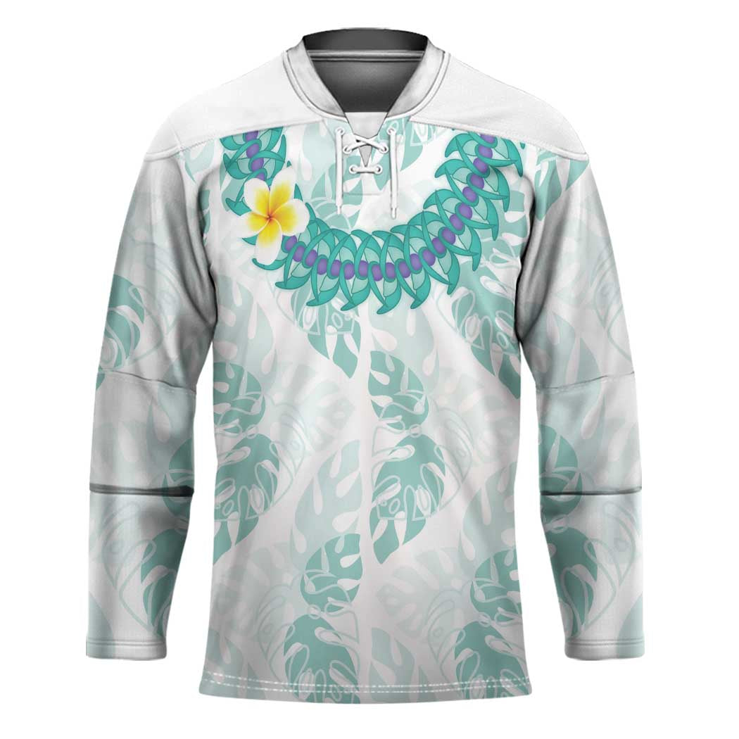Jade Vine Lei Hawaii Hockey Jersey Aloha Seamless Tropical Leaves - Polynesian Pride