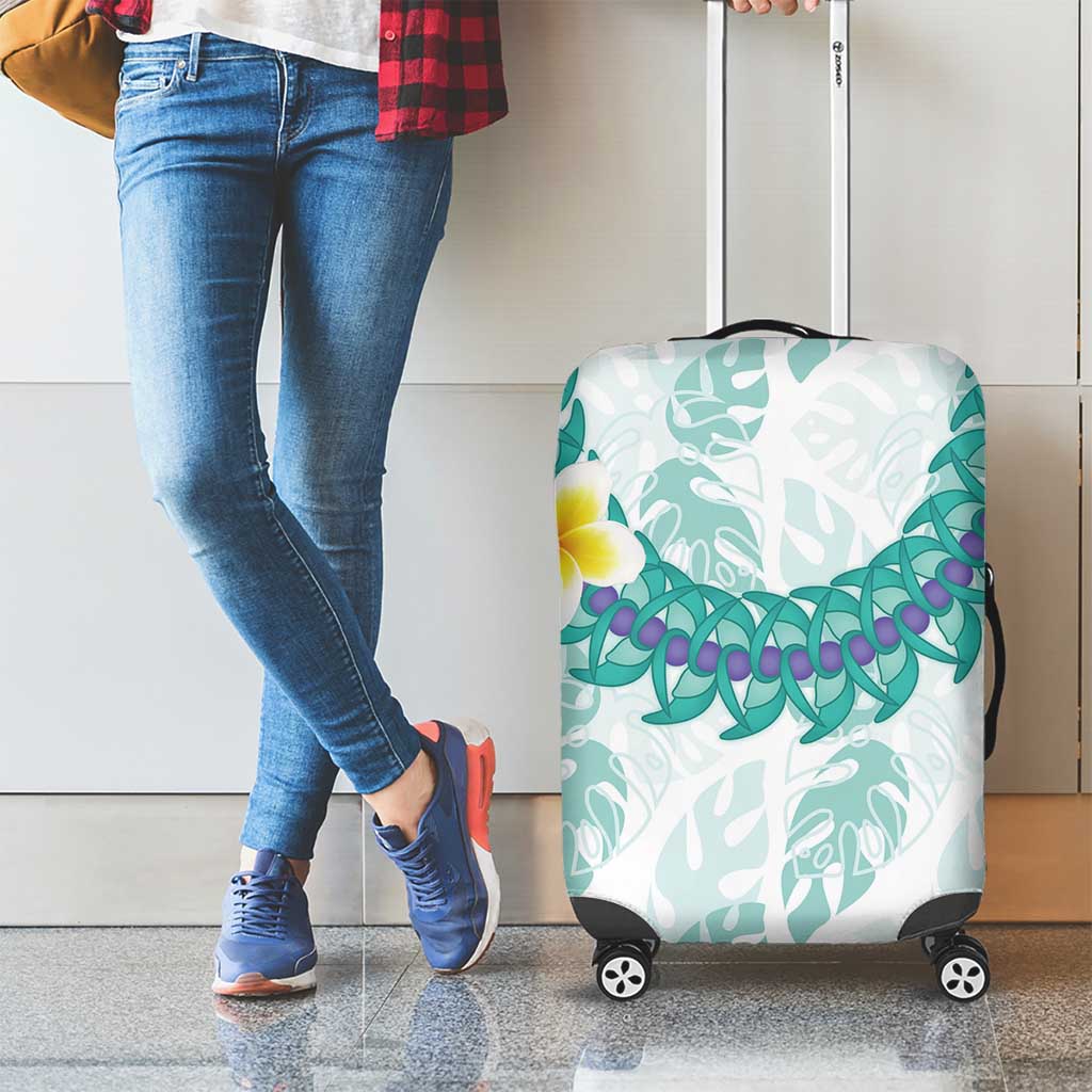 Jade Vine Lei Hawaii Luggage Cover Aloha Seamless Tropical Leaves - Polynesian Pride