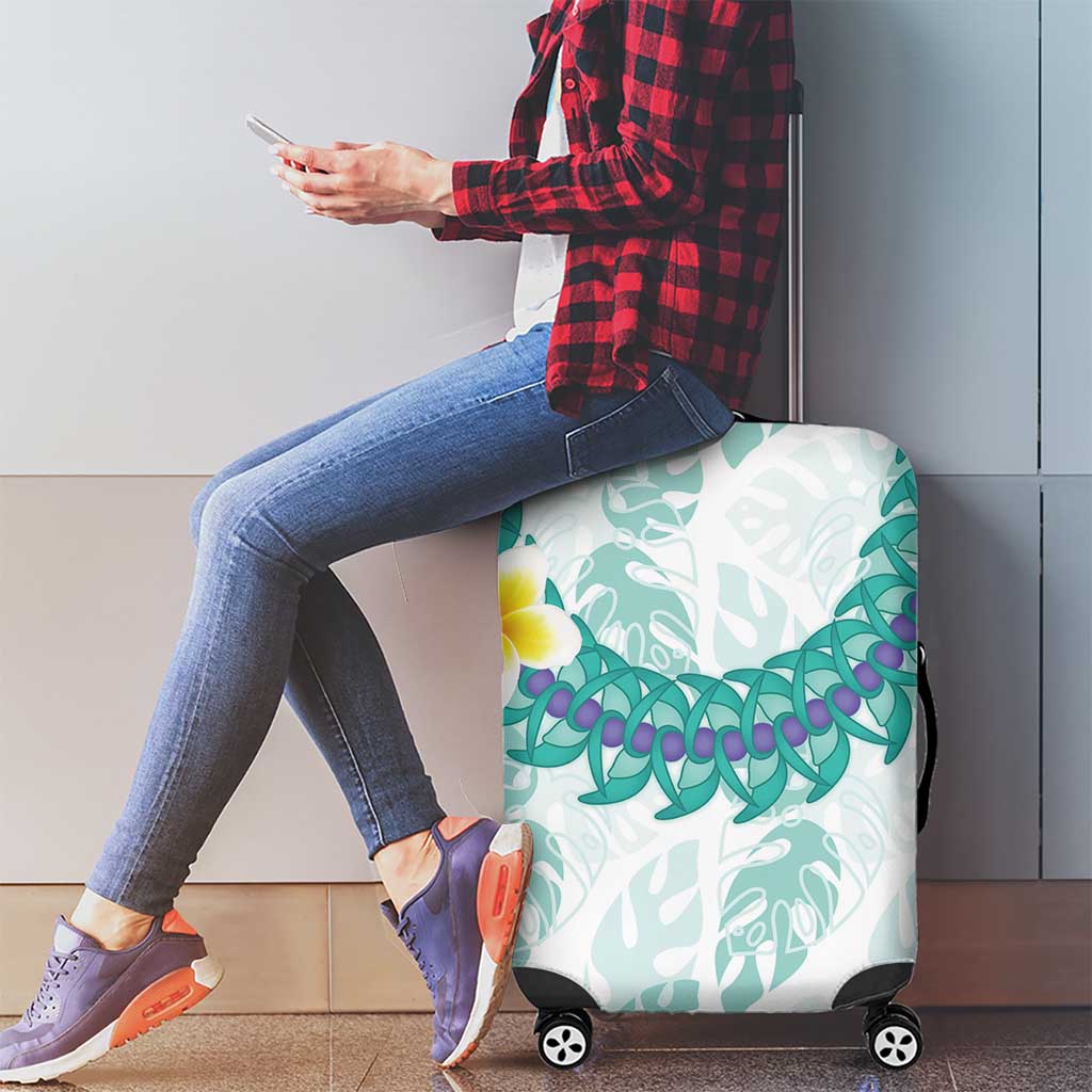Jade Vine Lei Hawaii Luggage Cover Aloha Seamless Tropical Leaves - Polynesian Pride