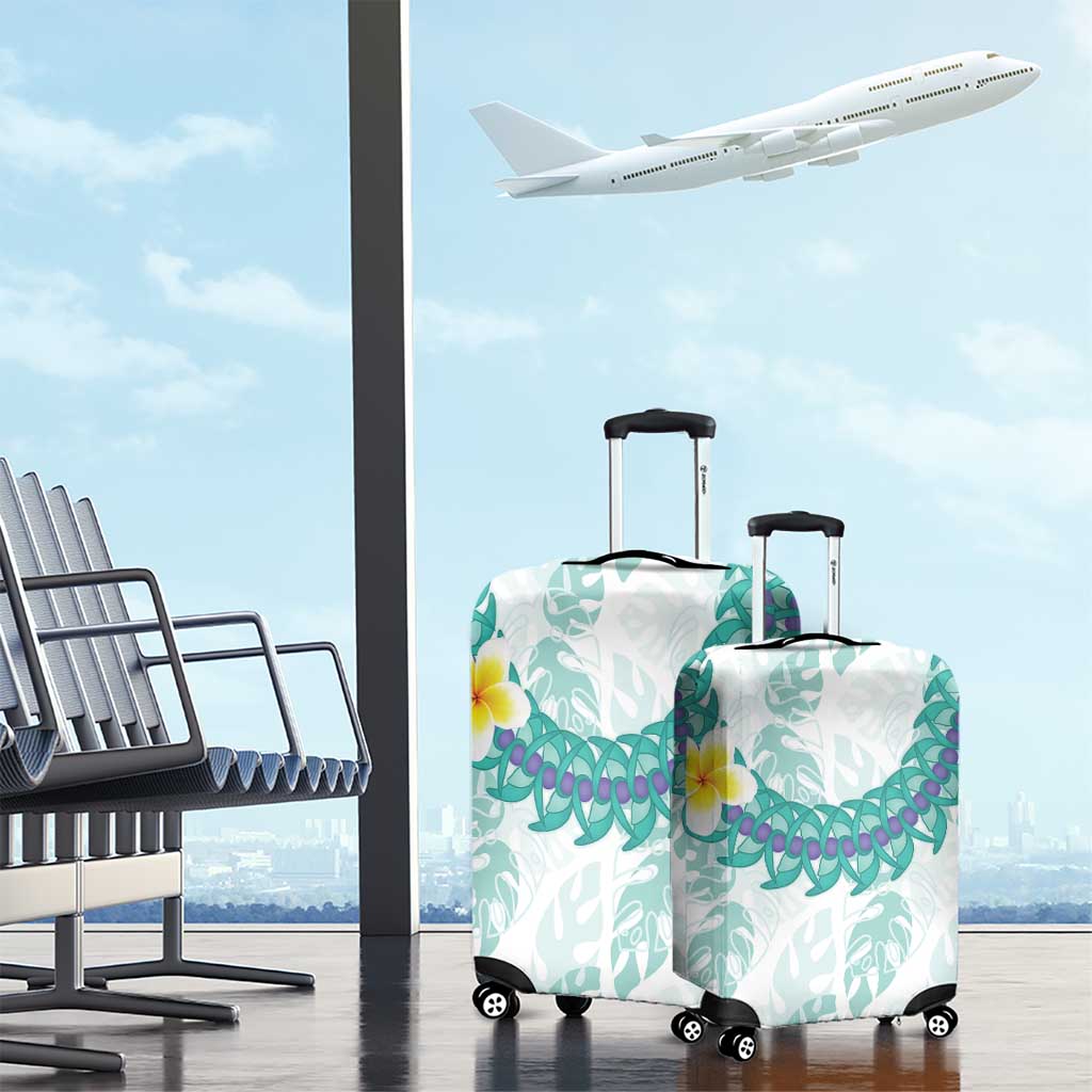 Jade Vine Lei Hawaii Luggage Cover Aloha Seamless Tropical Leaves - Polynesian Pride