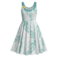 Jade Vine Lei Hawaii Midi Dress Aloha Seamless Tropical Leaves - Polynesian Pride