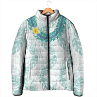 Jade Vine Lei Hawaii Padded Jacket Aloha Seamless Tropical Leaves - Polynesian Pride