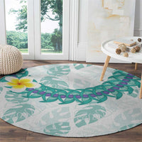Jade Vine Lei Hawaii Round Carpet Aloha Seamless Tropical Leaves - Polynesian Pride