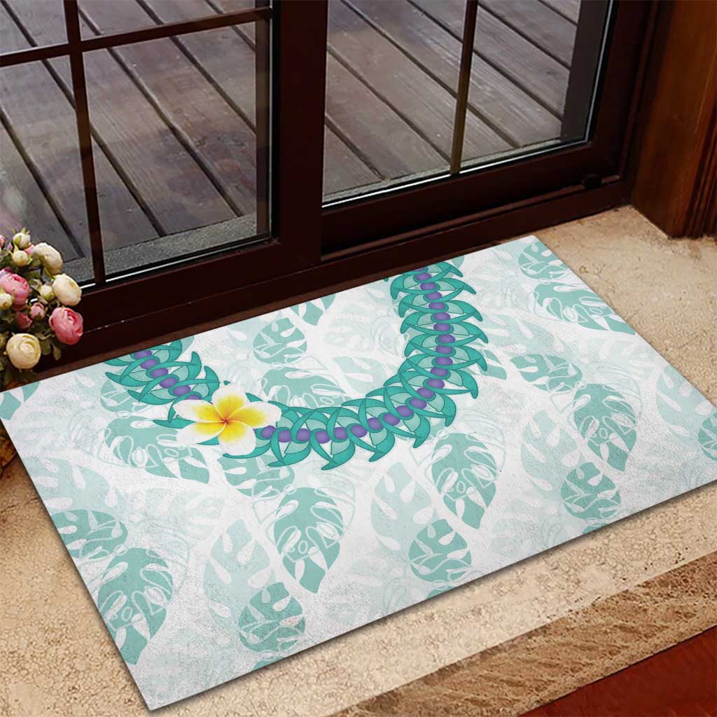 Jade Vine Lei Hawaii Rubber Doormat Aloha Seamless Tropical Leaves - Polynesian Pride