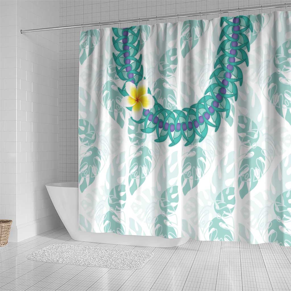 Jade Vine Lei Hawaii Shower Curtain Aloha Seamless Tropical Leaves - Polynesian Pride
