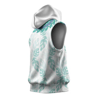 Jade Vine Lei Hawaii Sleeveless Hoodie Aloha Seamless Tropical Leaves - Polynesian Pride
