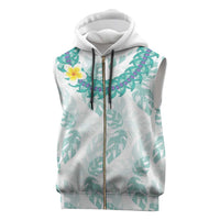 Jade Vine Lei Hawaii Sleeveless Zip Hoodie Aloha Seamless Tropical Leaves - Polynesian Pride