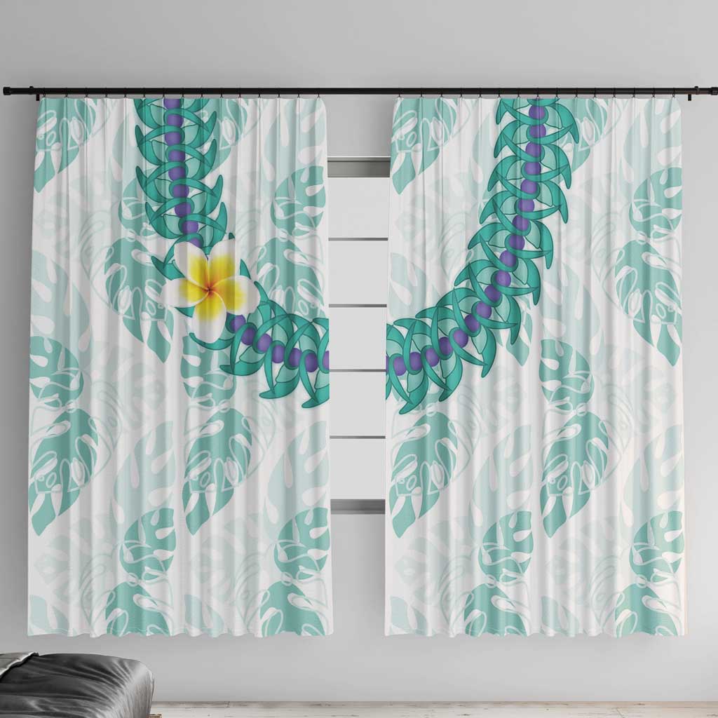 Jade Vine Lei Hawaii Window Curtain Aloha Seamless Tropical Leaves - Polynesian Pride