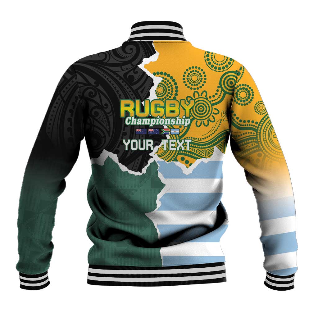 Personalised Rugby 2025 Championship Baseball Jacket Southern Hemisphere Countries Mascots - Polynesian Pride