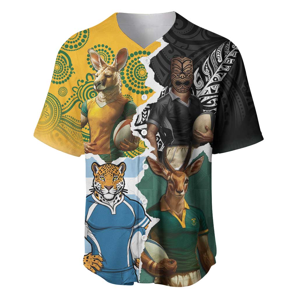 Personalised Rugby 2025 Championship Baseball Jersey Southern Hemisphere Countries Mascots - Polynesian Pride