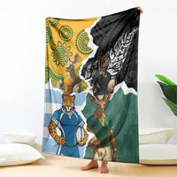 Rugby 2025 Championship Blanket Southern Hemisphere Countries Mascots - Polynesian Pride