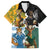 Personalised Rugby 2025 Championship Family Matching Off The Shoulder Long Sleeve Dress and Hawaiian Shirt Southern Hemisphere Countries Mascots - Polynesian Pride