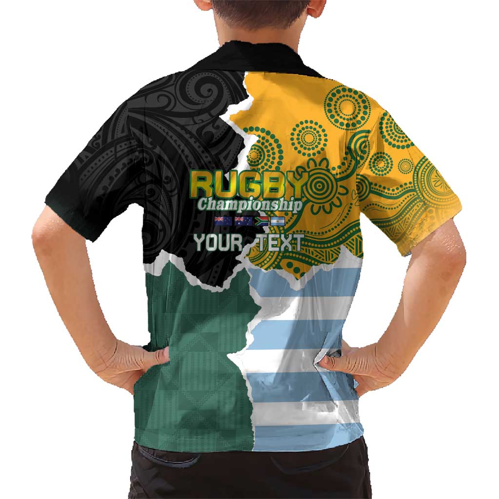Personalised Rugby 2025 Championship Hawaiian Shirt Southern Hemisphere Countries Mascots - Polynesian Pride