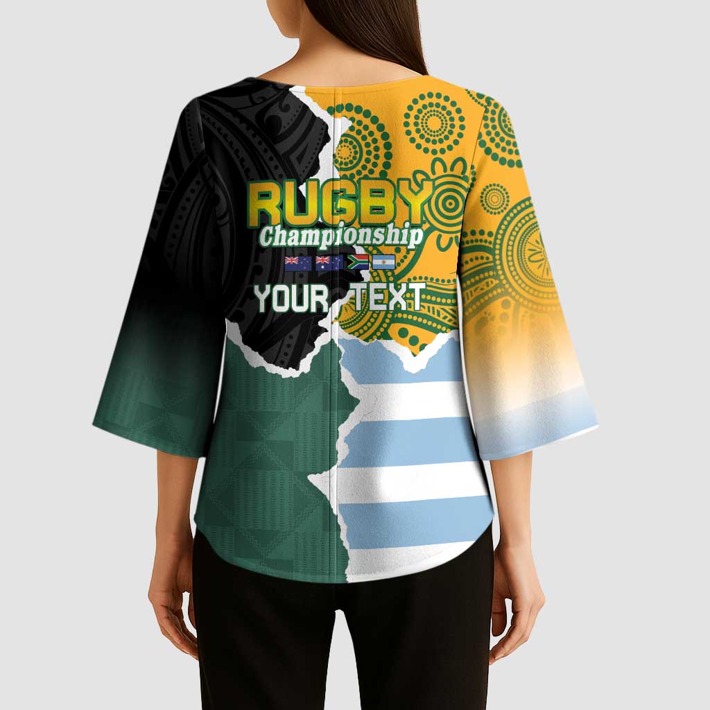 Personalised Rugby 2025 Championship Kimono Sleeve Blouse Southern Hemisphere Countries Mascots - Polynesian Pride